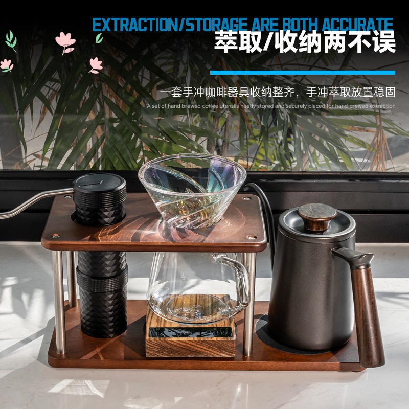 Coffee Equipment Pour Over - Supporto per caffè in legno massello,