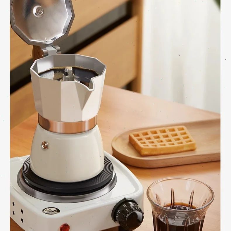 Coffee Equipment For Home - Caffettiera Moka a fondo tondo Valvola